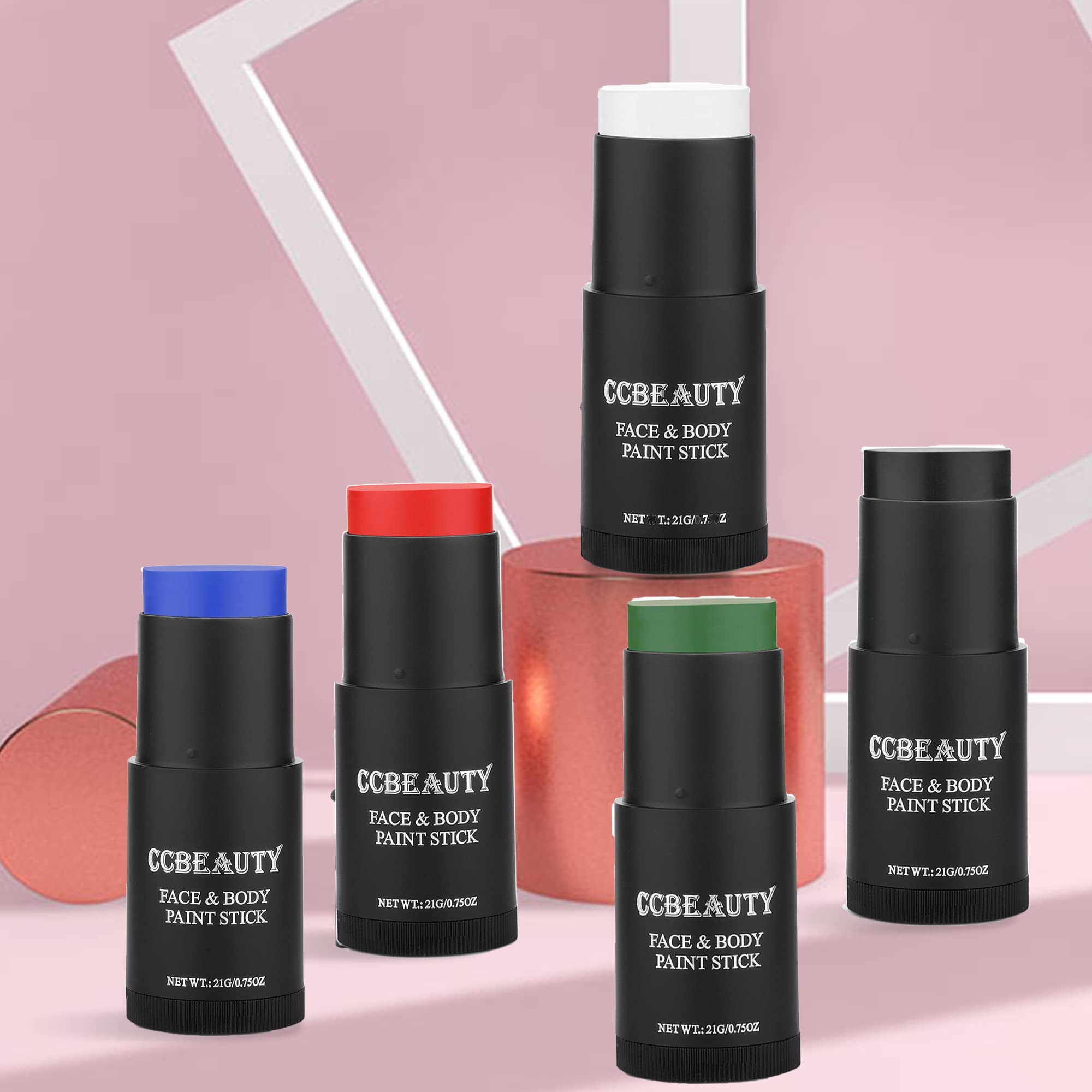 CCbeauty Pinturas corporales verdes cremosas Blendable Stick a base de aceite no tóxico Face Paint lápices de maquillaje para cara cuerpo Halloween arte corporal fiesta maquillaje