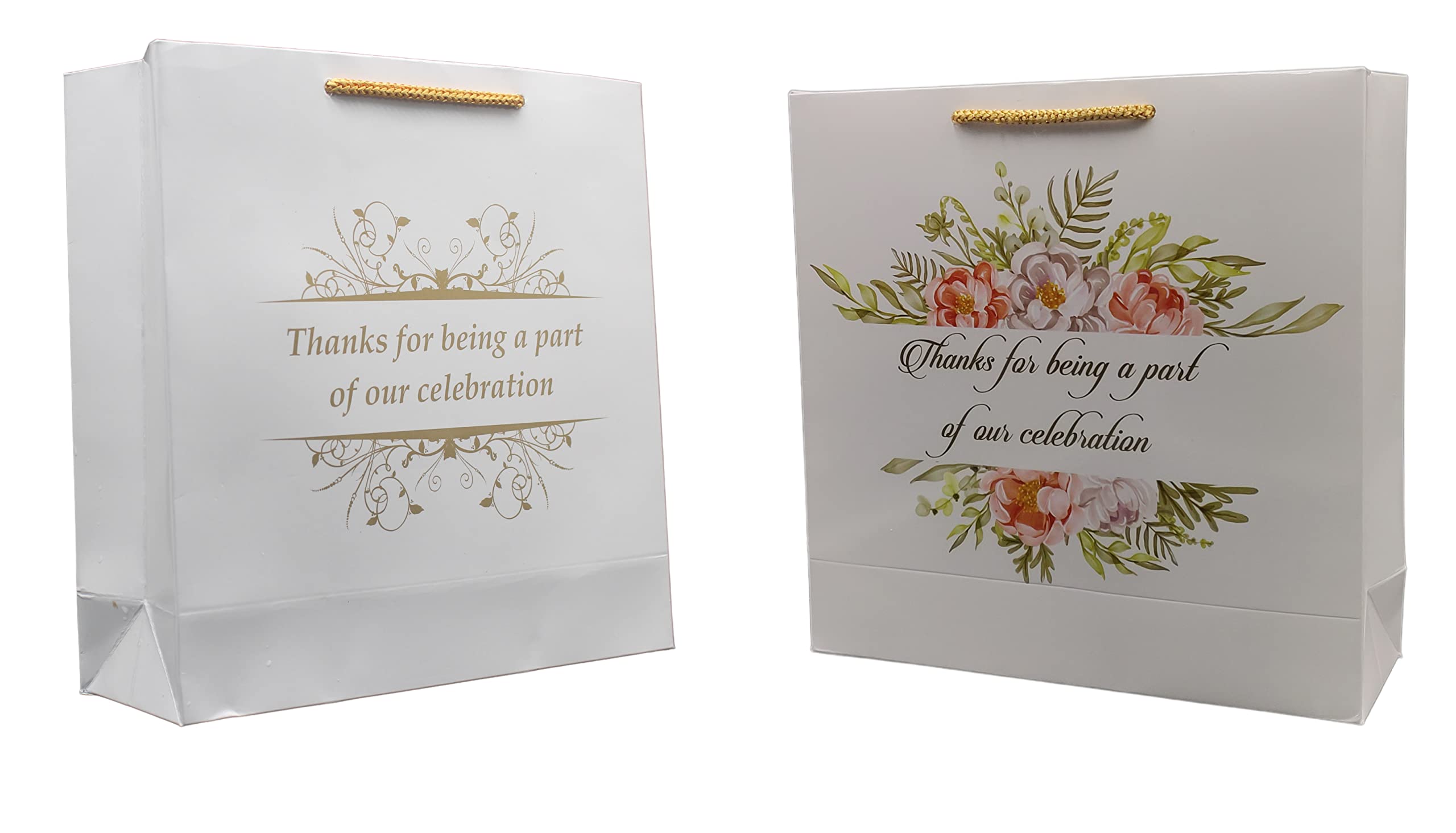TASCHE Gold Celebration and Green Celebration Design Assorted Paper Carry Bags | Gift Bags for Return gifts, and Birthday presents (9 * 9 * 3 Inches) (Pack of 50) (B0C2Q6GWZN) Amazon Price History, Amazon Price Tracker