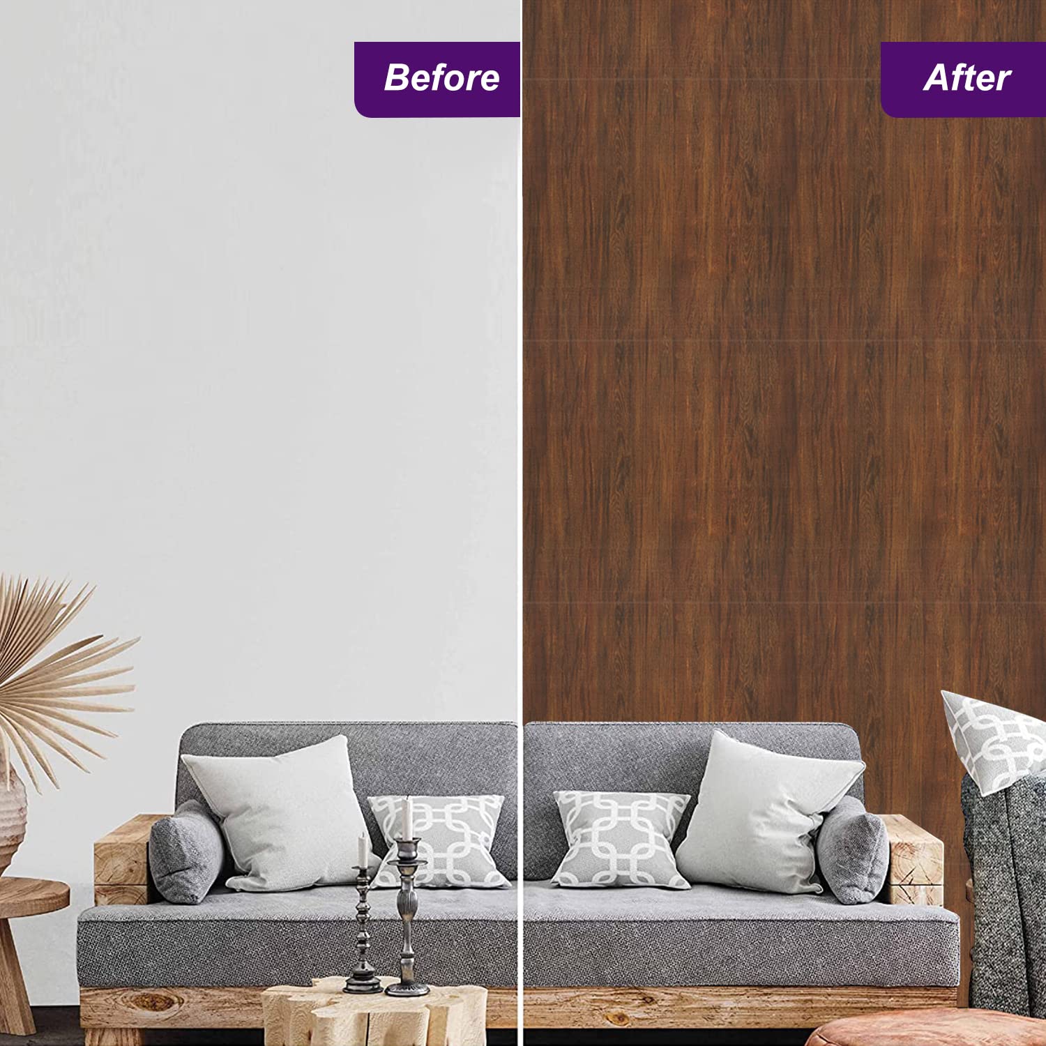 Asian Paints ezyCR8 Wooden Pattern Brown Non-Adhesive Wallpaper for Home & Office, Easy Application, Water Resistant, Dust Proof, PVC Coated Interior Décor (53cm x 950cm)| (54 sq. ft. per roll) 1