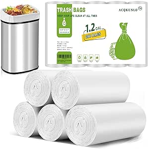 100 Count 2.6 Gallon Compostable Trash Bags - Small Bathroom & Office Wastebasket Liners With Handles