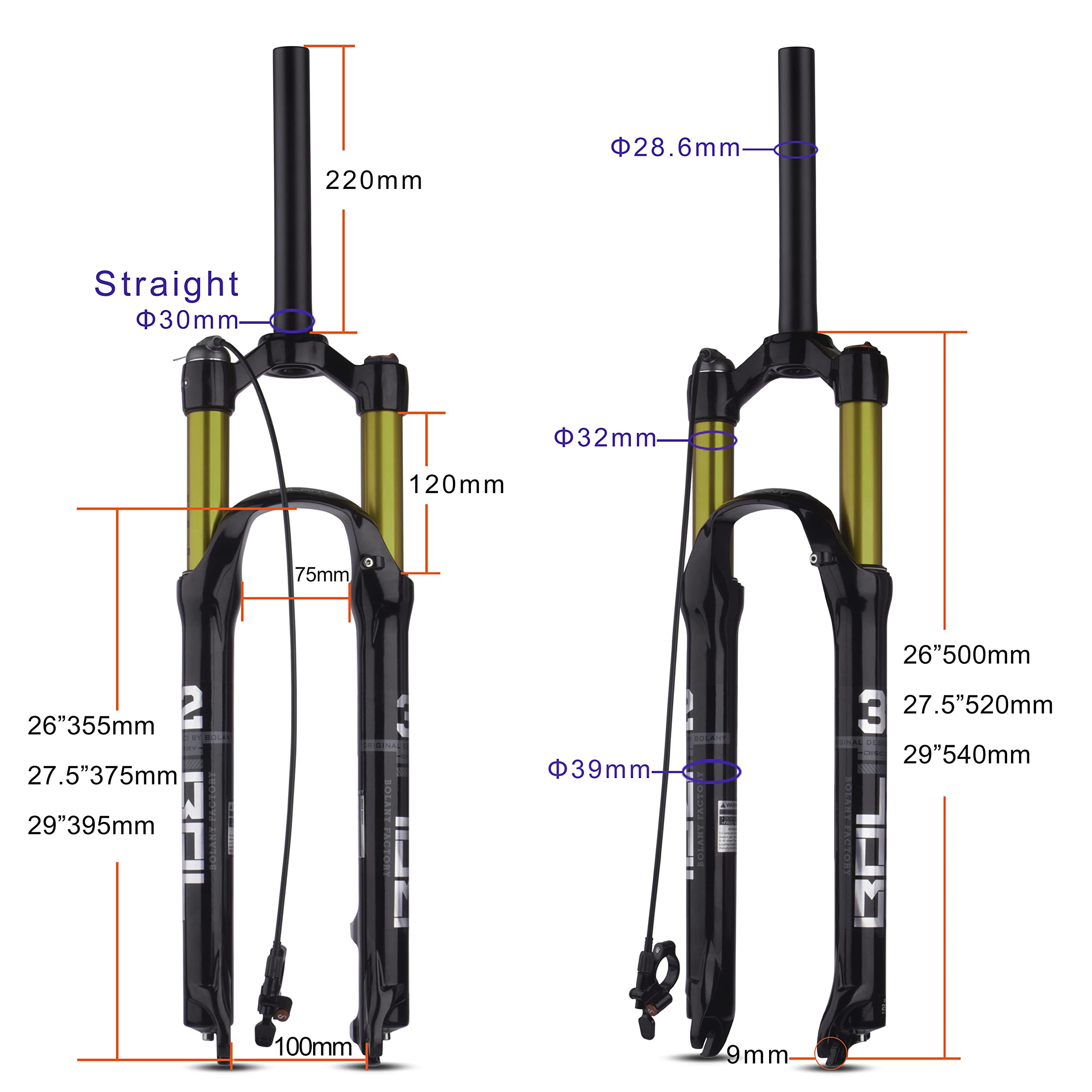 Tapered Fork To Straight Head Tube Adapter Bike Fork Steerer