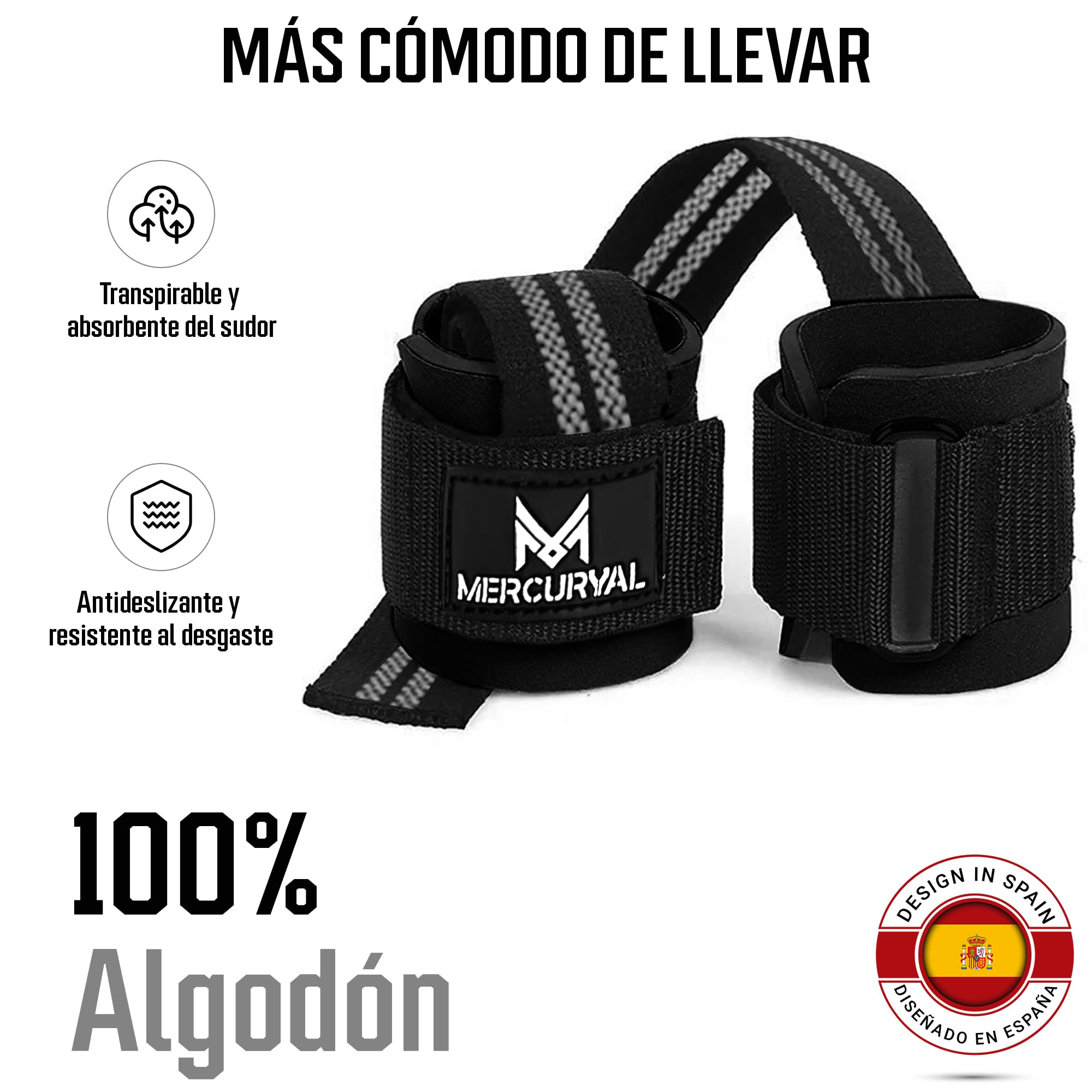 MERCURYAL Straps Gym z paskiem na nadgarstek do podnoszenia ciężarów i podnoszenia ciężarów - Siłownia na nadgarstki - Podnoszenie pasków - Paski chwytające - Kierownice do siłowni do ciężaru martwego