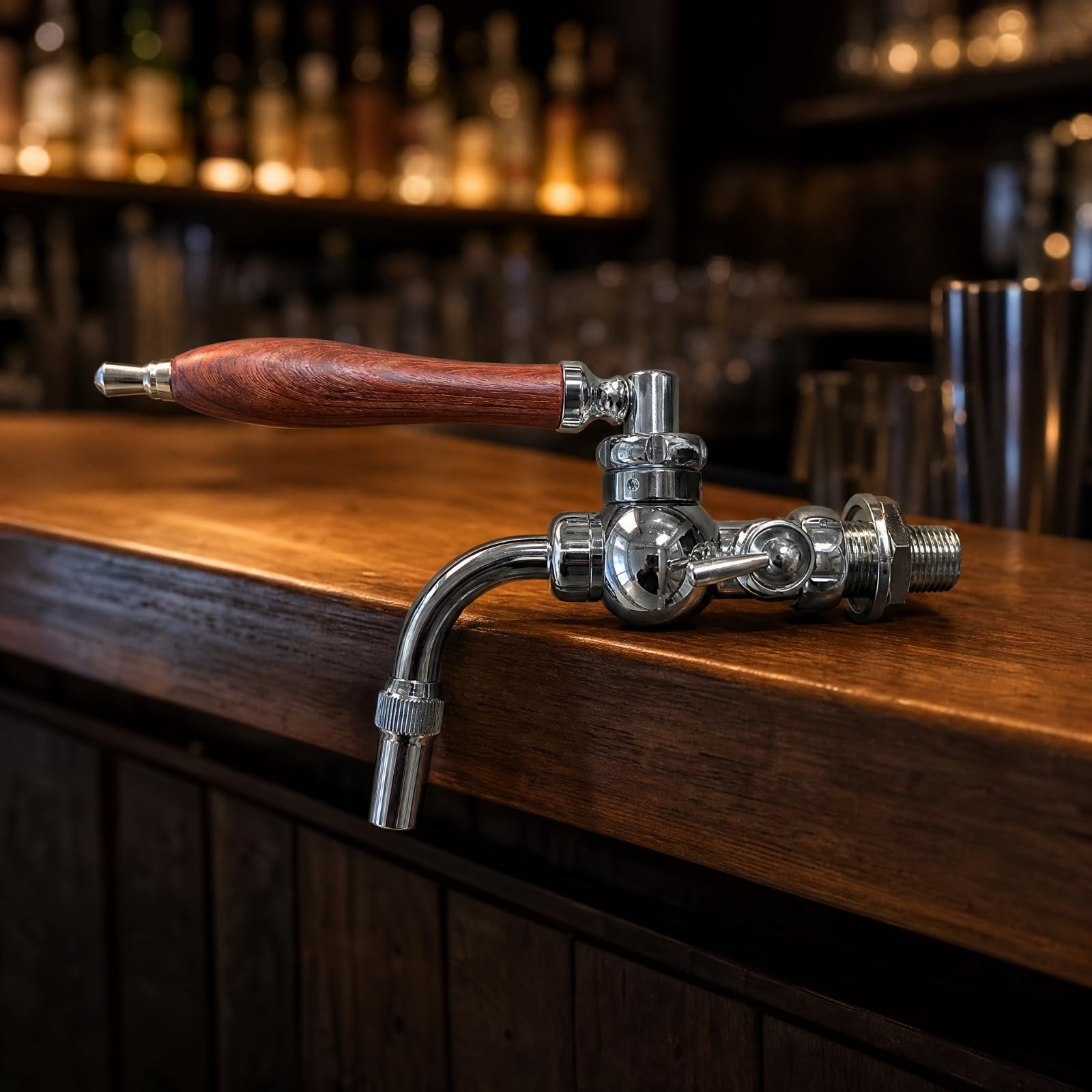 Qianly Grifo Dispensador Cerveza Acero Inoxidable Grifo Cerveza con Palancas Control Manual Compatibilidad Universal para Cervecerías, Plata, Asa Plástico