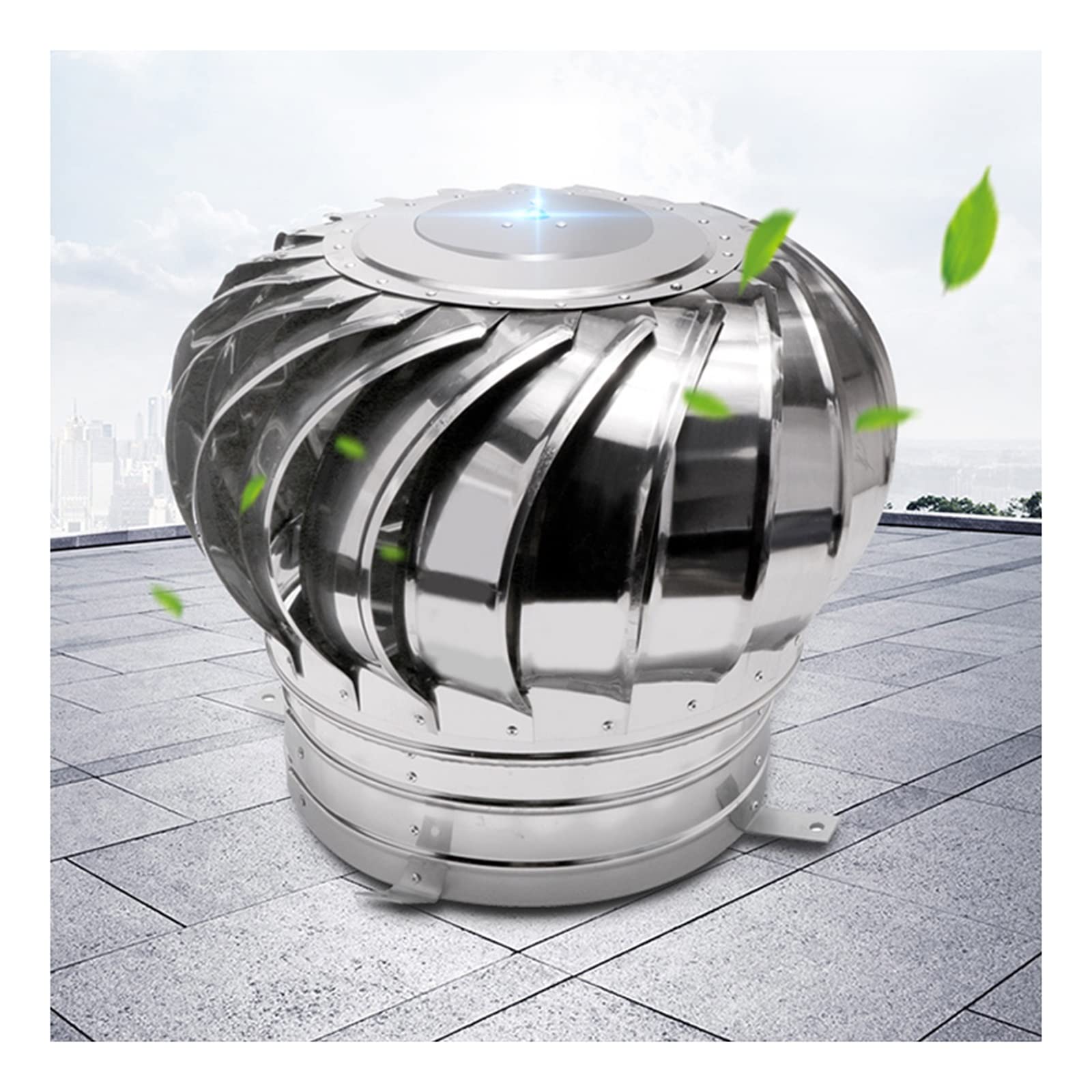 Chimney cap,chimney cowl,Rotating Chimney Cowl Cap Spinner,Spinner Anti-Downdraught，Cowl Cap with Claw Base Energy Saving Suitable for Factory，Roof Vents，Suitable for Solid Steel Chimneys(110mm/4.33in