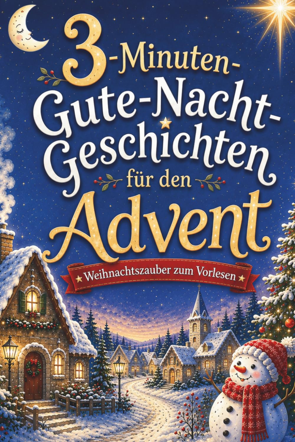 3-Minuten-Gute-Nacht-Geschichten für den Advent – Weihnachtszauber zum Vorlesen: 24 liebevolle Weihnachtsgeschichten für Kinder von 3–5 Jahren – Adventskalender zum Vorlesen und Einschlafen