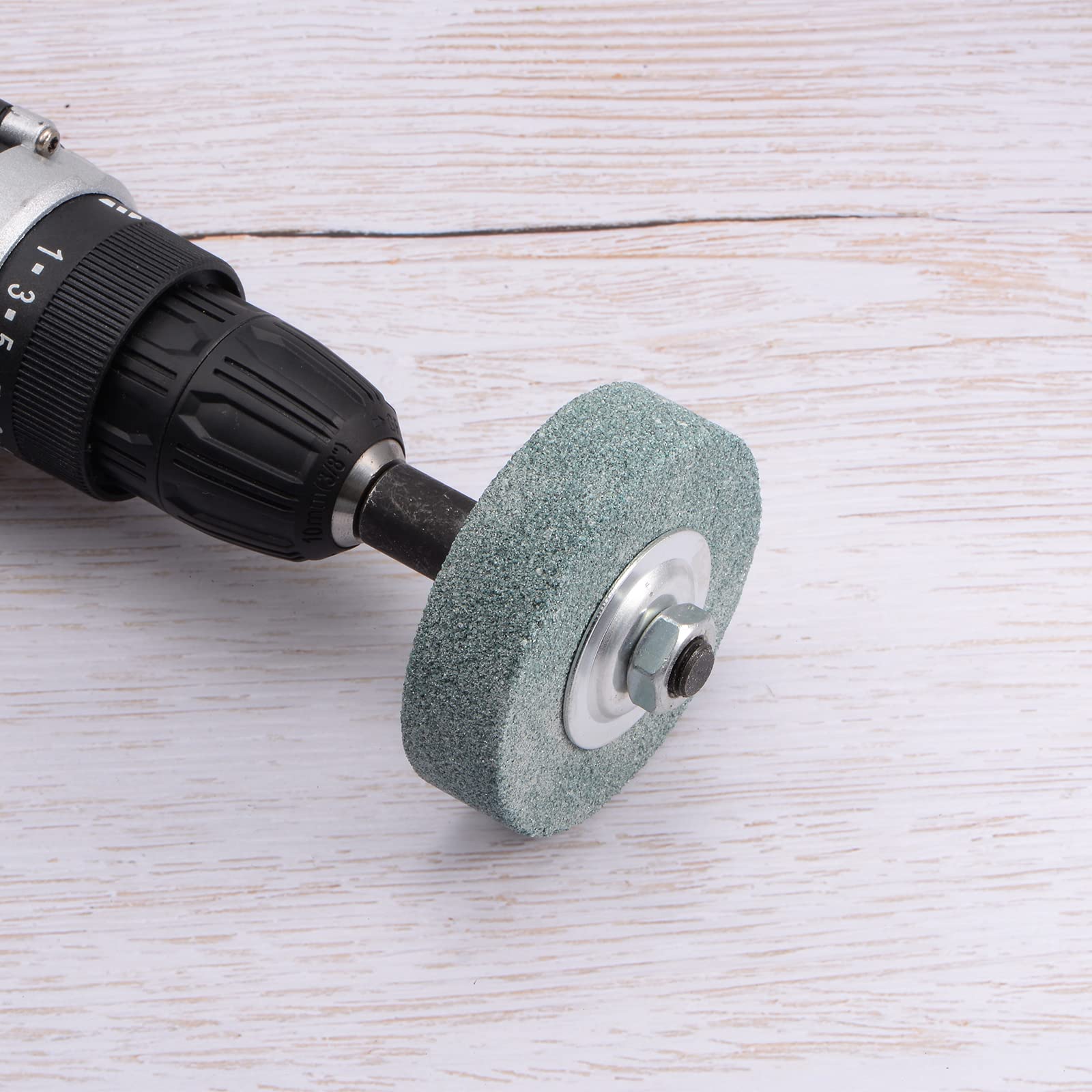 Mounted Grinding Stones – 1.5” & 3” Dia White Corundum Wheels For Rotary Tools, 1/4” & 1/3” Shank, Metal Grinding & Deburring
