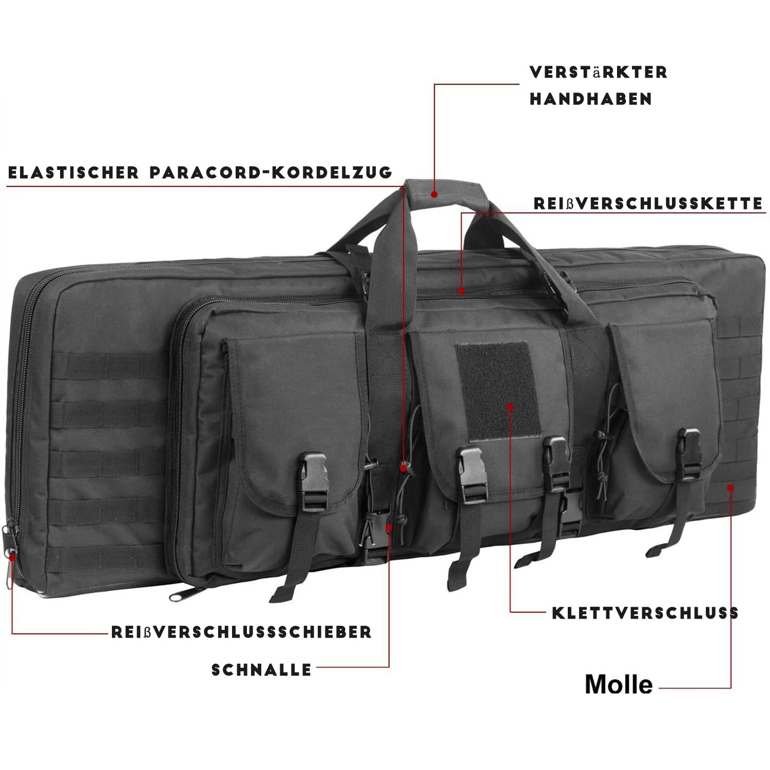 Maletin Arma Larga,Rifle Airsoft Bolsa TáCtica Funda para Arma Acolchado,Estuche para Rifle táctico para armacon Correa De Hombro Bolsa De Transporte Vaina para Caza Disparando