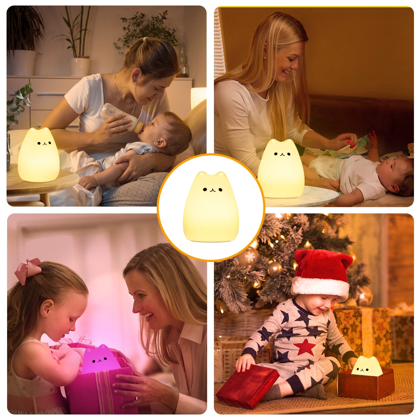 SALUOKE Luci notturne per bambini, Lampada di dinosauro in silicone,bolle antistress,7 Colori,Ricaricabile, Timer LED Lampada,Cameretta tocco lampada da comodino,Bambino Neonato Regalo (Porpora