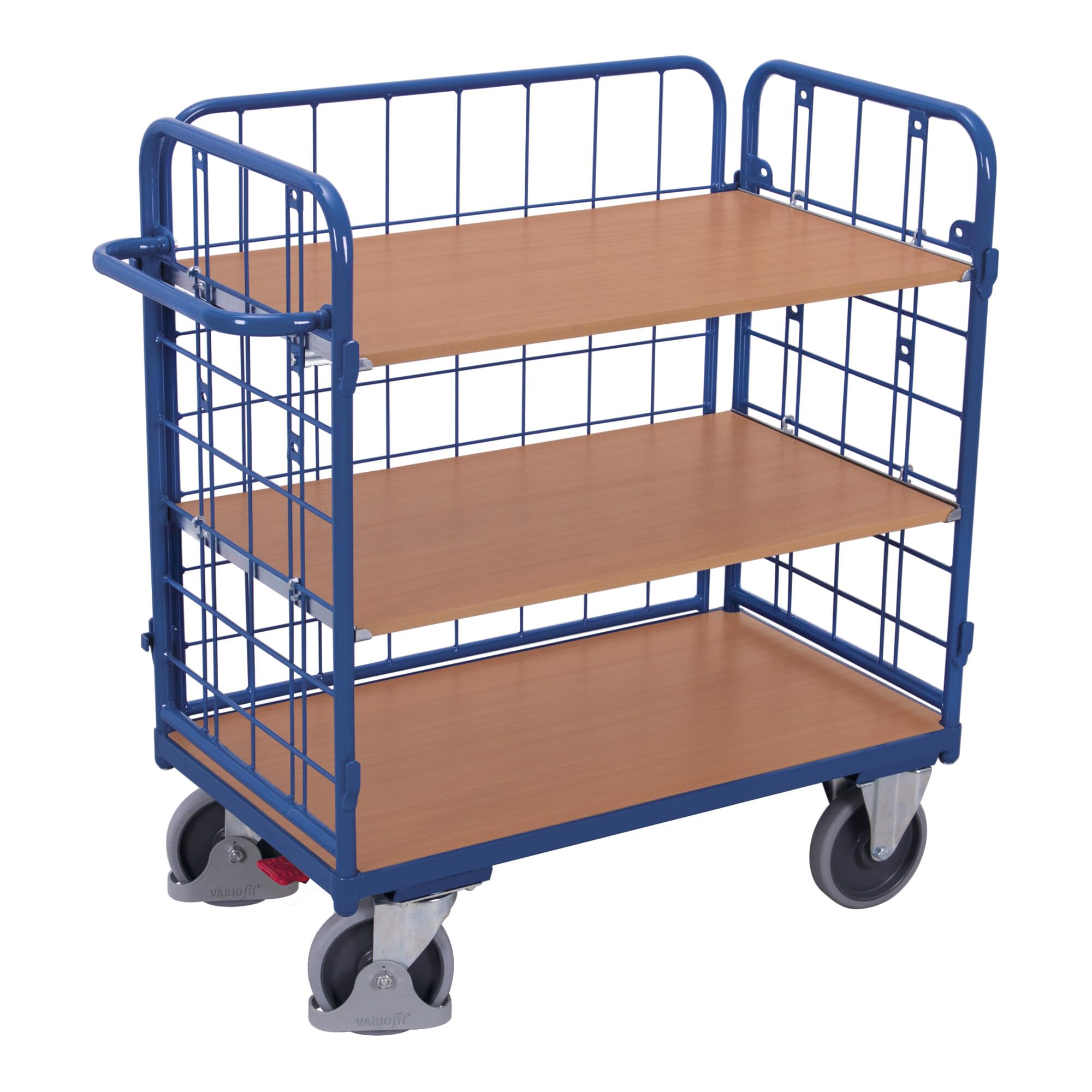 Etagenwagen niedrig RAL5010 Enzianblau Rollwagen Kastenwagen Schrankwagen