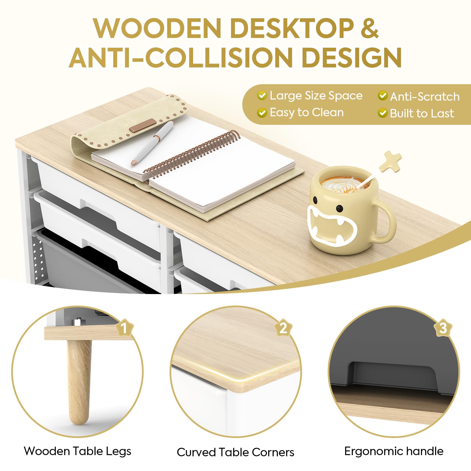 KINGRACK Cajones Almacenajeo 12 Cajones y Paneles Frontales de Madera—Una Solución de Almacenamiento Versátil para Hogares y Oficinas (Gris)
