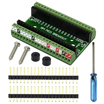 OONO Ultra-Small RPi Pico Terminal Block Breakout Board Module, Green, Panel Mount, IDC Connector, Plastic
