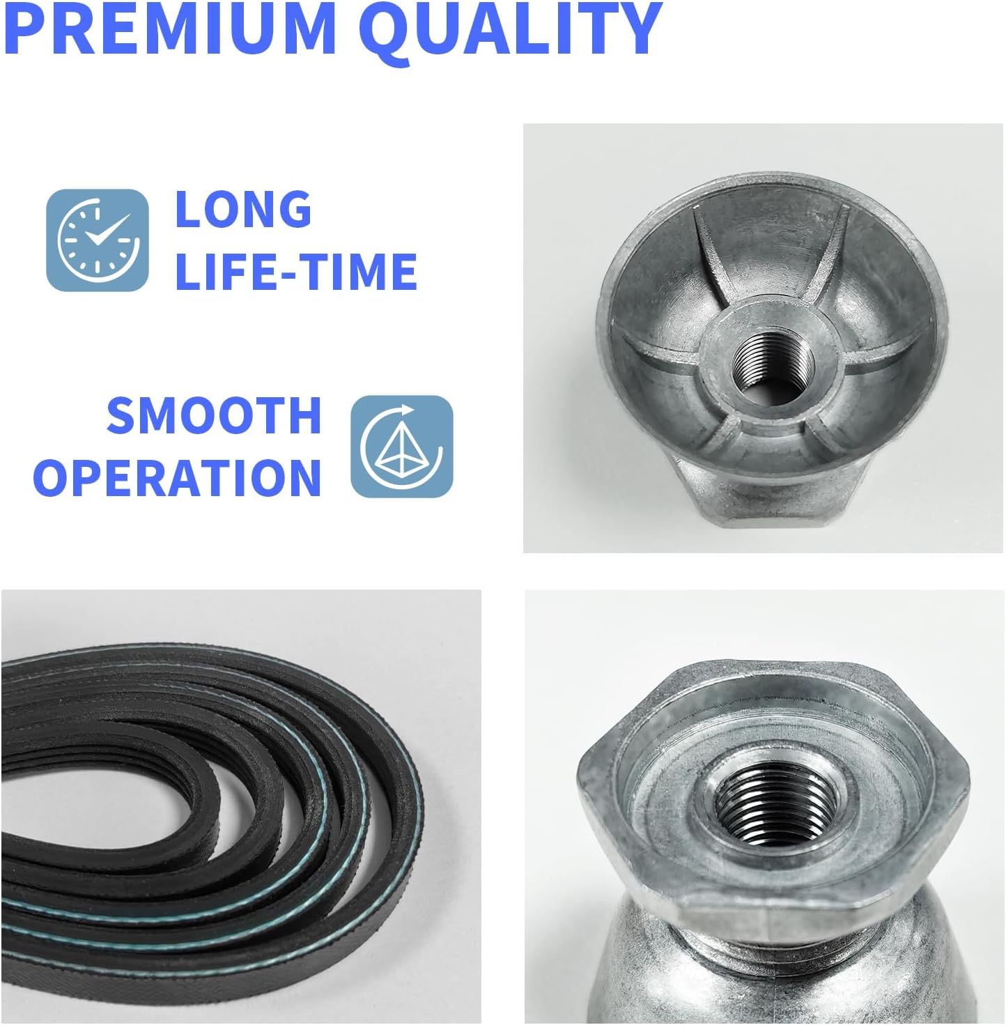8066184 Dryer Motor Pulley & 341241 Dryer Drum Belt Compatible with Whirlpool Maytag Kenmore Dryer