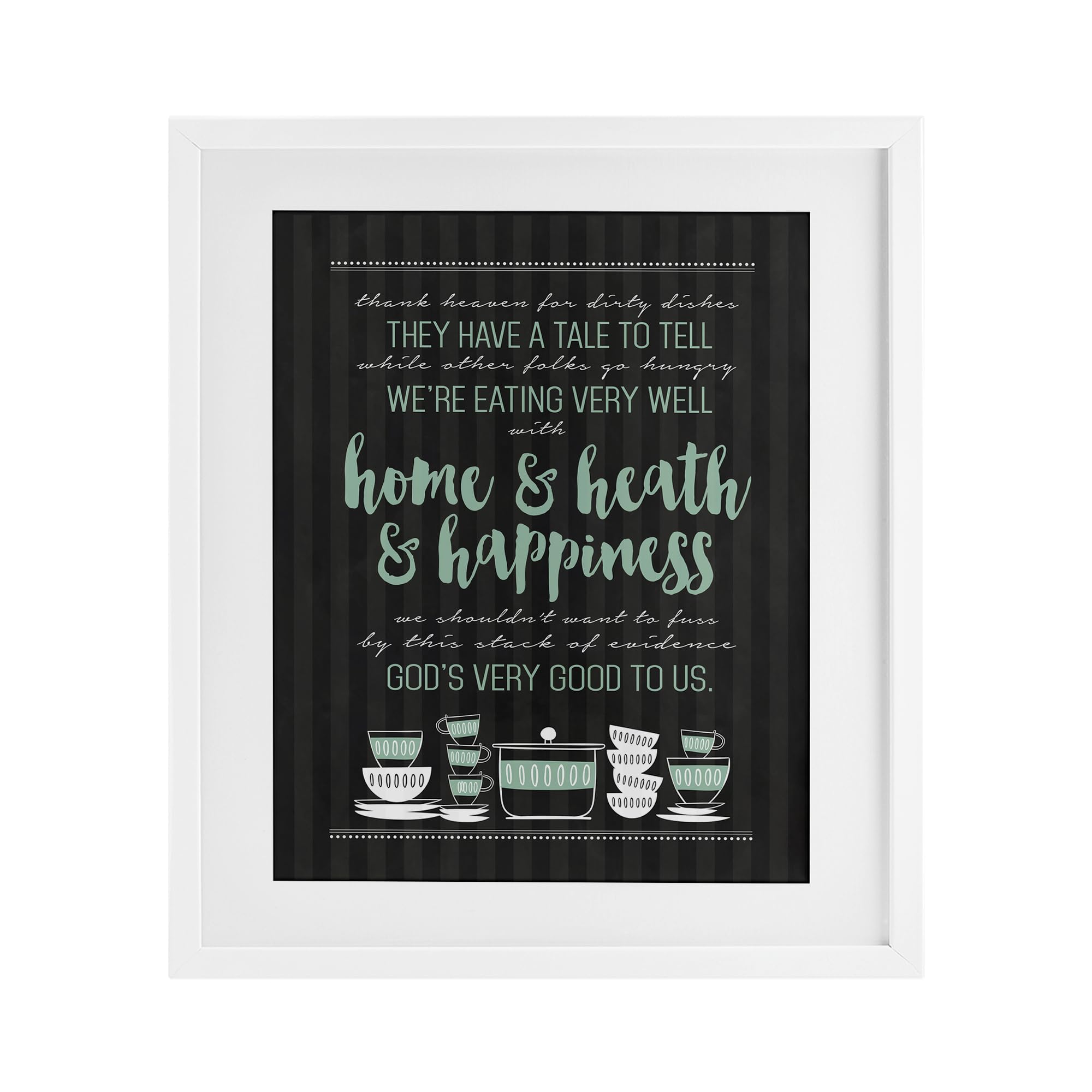 Affiche God's Good To Us Kitchen sous verre pour habiller un mur vide de cuisine