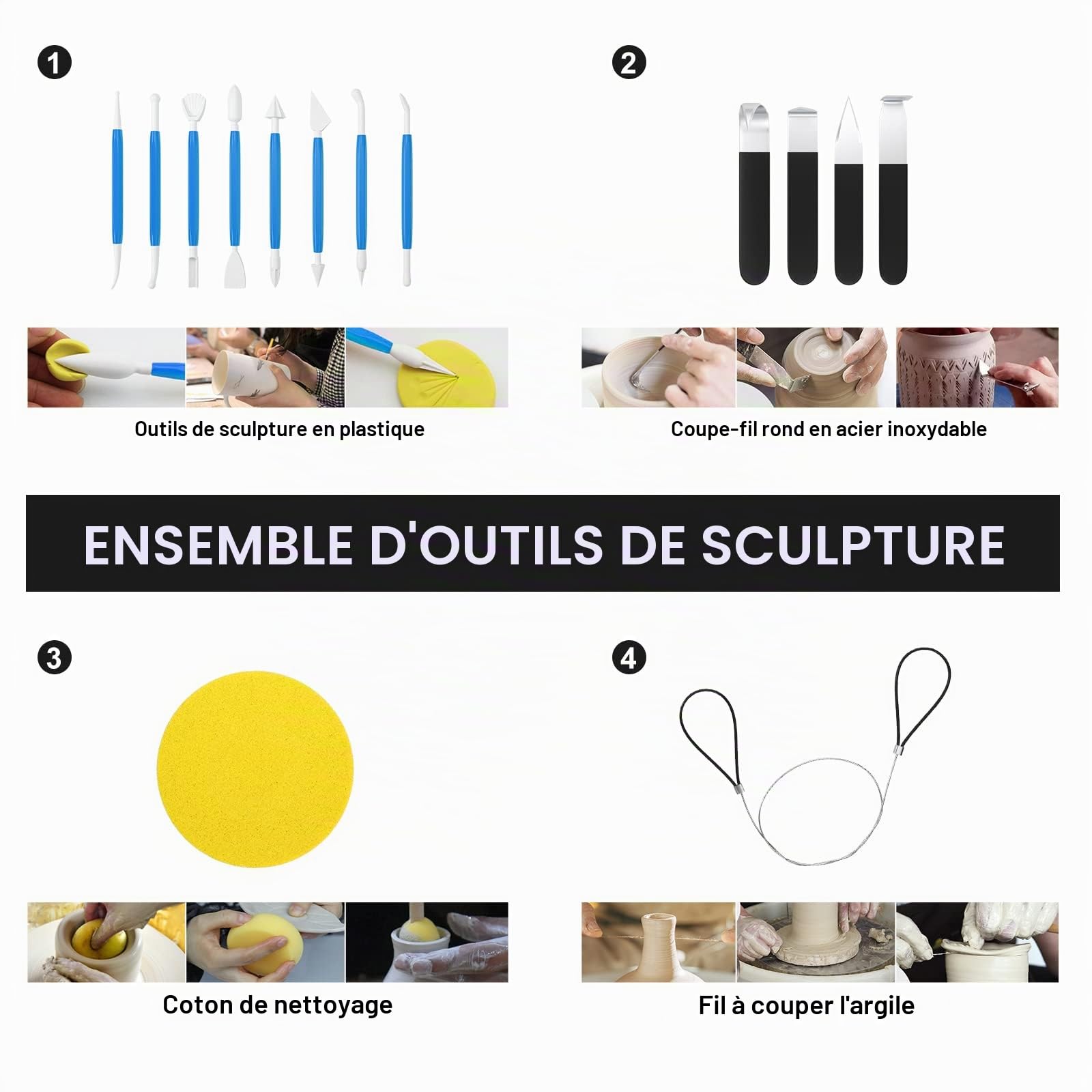 Roue de poterie électrique améliorée avec écran LCD 25CM 350W Artisanat en argile de travail en céramique Double contrôle