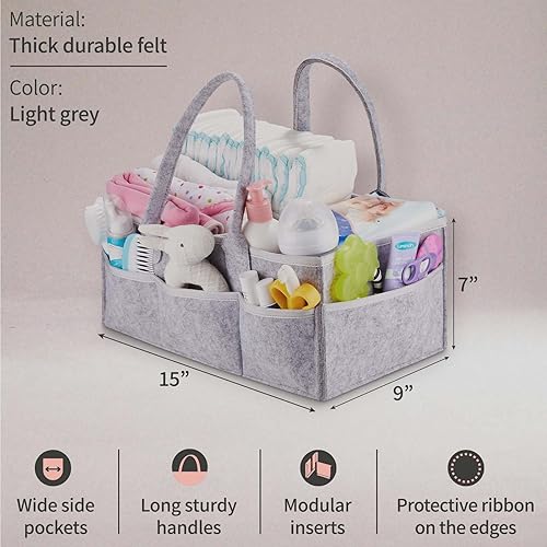 Miniatura 6 de Putska organizador de pañales para bebé organizador de regalo para baby shower organizador de guardería cesta de regalo para bebé neutral