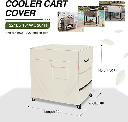 Miniatura 2 de Porch Shield Cubierta impermeable para carrito de 80 cuartos de galón para la mayoría de enfriadores de fiestas de patio de hielo de hasta 34