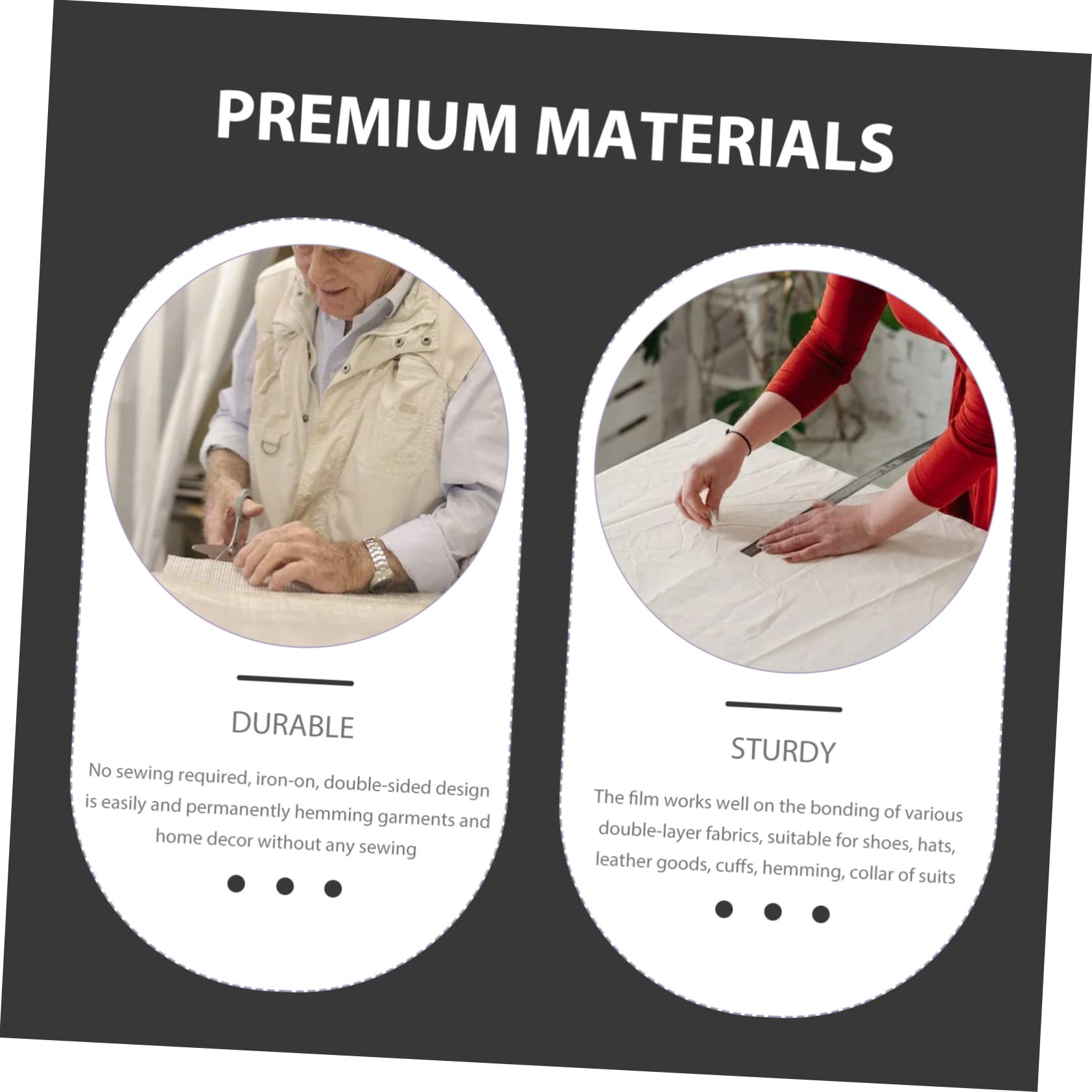 ERINGOGO Self-Adhesive Double-Sided Fabric Interlining for Iron-on Sewing Projects Home Decor