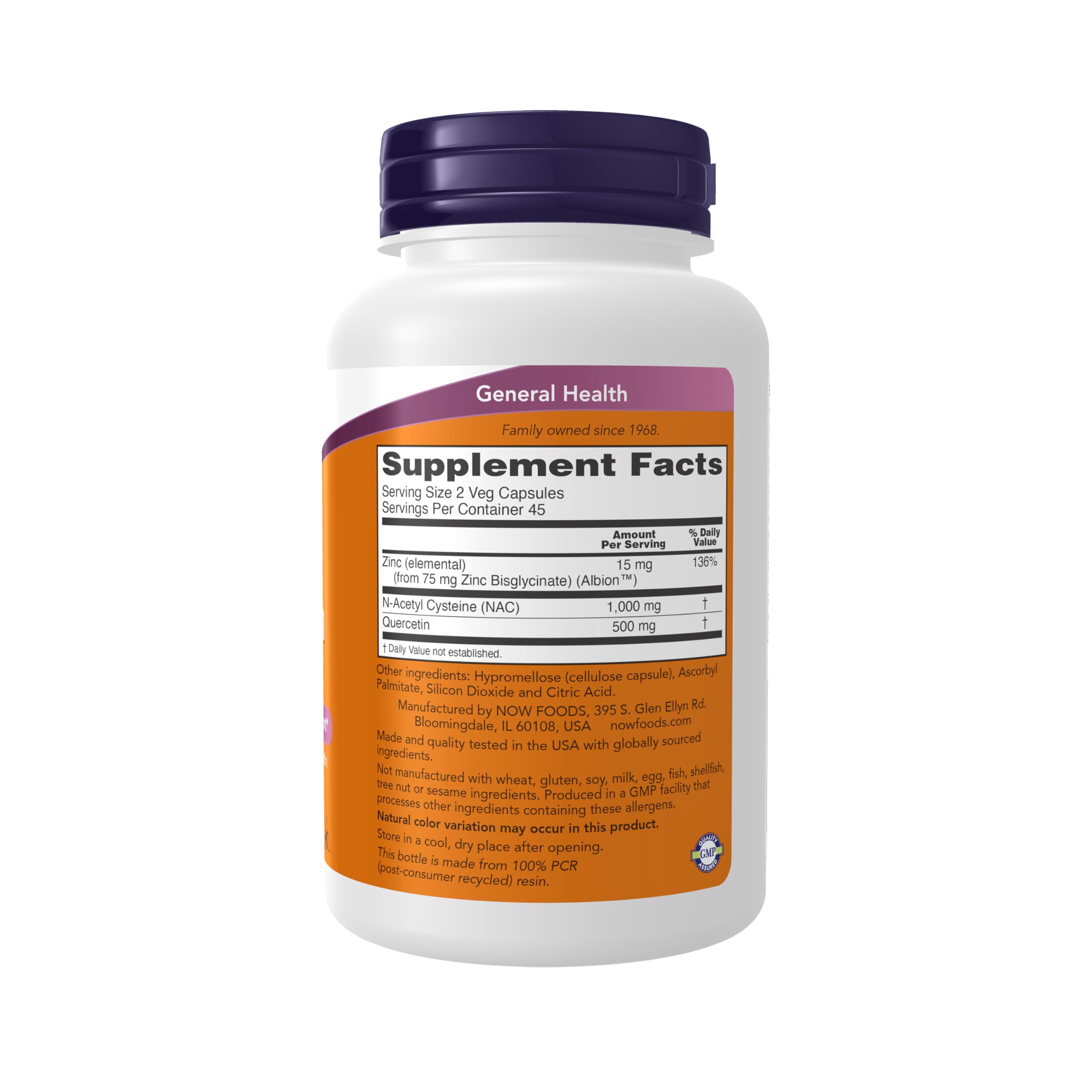 Now Supplements, NAC Quercetin and Zinc, Respiratory Support*, 90 Veg Caps — Amazon image 2