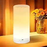 UNIFUN Table Lamp, Touch Sensor Bedside Lamps, Dimmable Warm White Light & Color Changing RGB for Kids Room, Bedroom, Living Room, Holiday Use