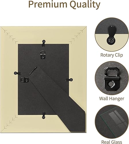 Miniatura 8 de Afuly Marco de fotos bohemio de 5 x 7 pulgadas, marco de fotos bohemio de color beige natural para oficina, dormitorio, hogar, escritorio,