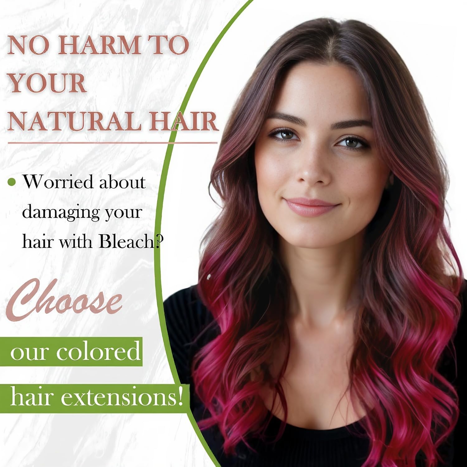 RUNATURE Tape in Hair Extensions Real Human Hair 22 Inch HotPink Tape Extensions Human Hair HotPink Colored Tape Extensions 25 Gram - Image 2