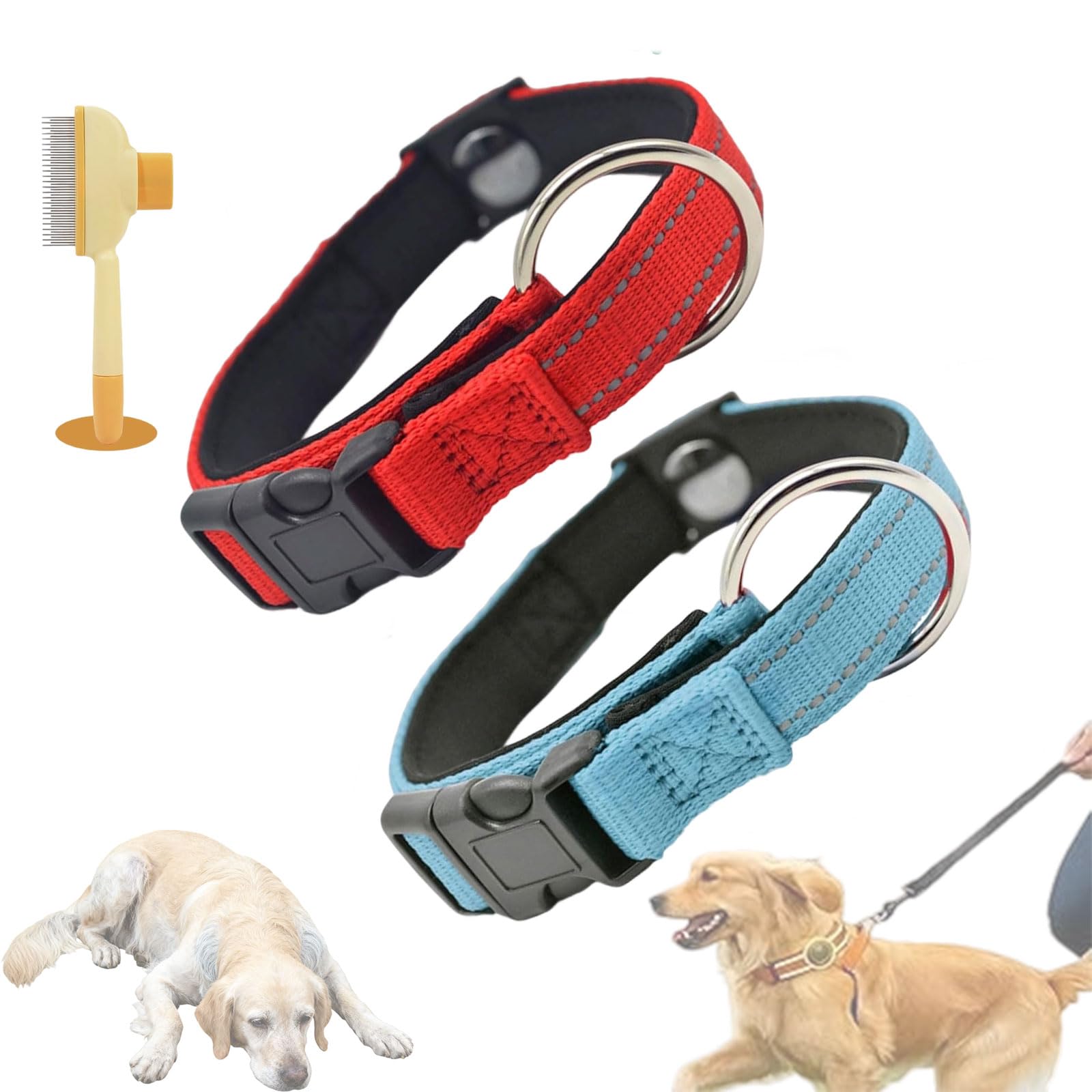 Magnetic Dog Collar, Collar For Senior Dogs, manufactured for Arthritis Relief, waterpoof, Breathable And Reflective Design (2PCS-Mix-4)