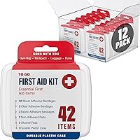 DecorRack 500-Piece First Aid Kit (12-Pack, 42 Items/Box) - Compact Wound Care for Home, Car, Travel, Camping & Emergencies