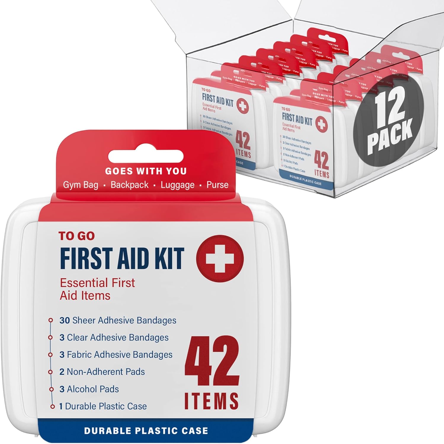 DecorRack 500 Piece First Aid Kit 12 Individual Boxes of 42 Items Each First Aid Kit for Car