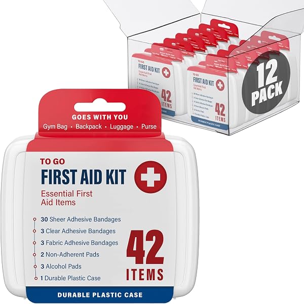 DecorRack 500 Piece First Aid Kit, 12 Individual Boxes of 42 Items Each, First Aid Kit for...