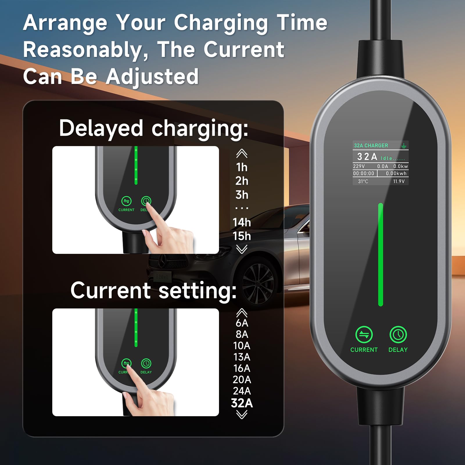 Amazon.co.jp: AFYEEV 7.2kW 充電ケーブル タイプ2 5M、6/8/10/13/16