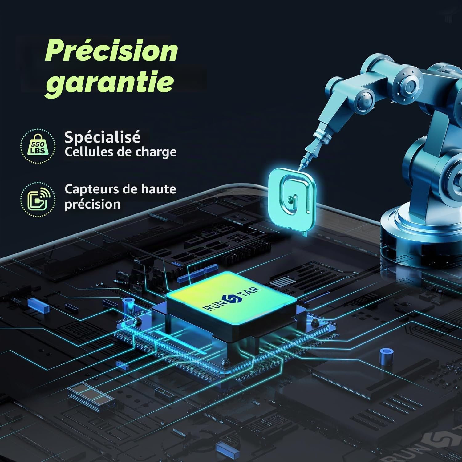 Balance Personne Numérique 550lb avec Plateforme Ultra-Large et Grand Écran LCD, Haute Précision