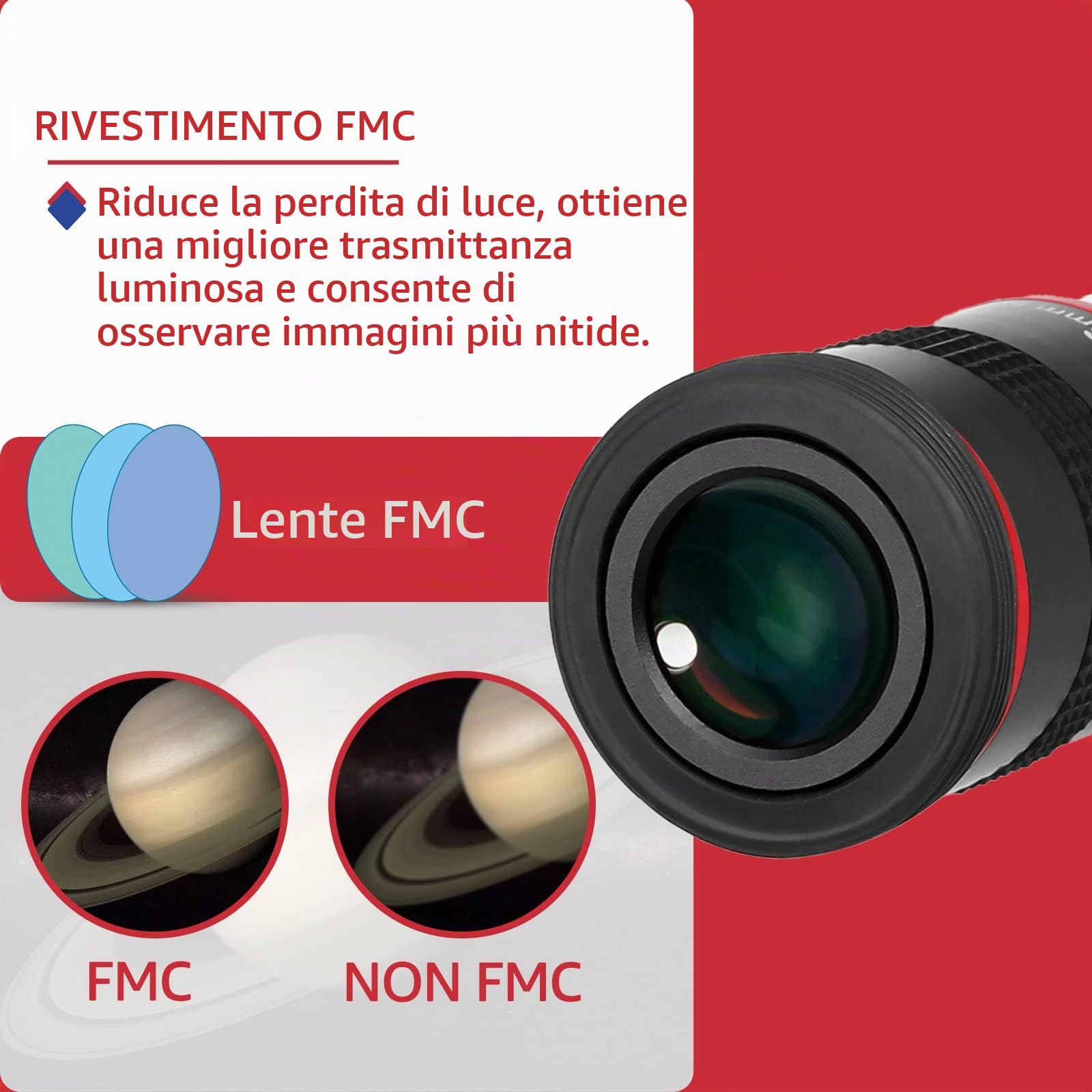 Svbony Oculare Telescopio da 6 mm, Oculare Grandangolare da 68°, Planetario Oculares 1,25", Accessori per Telescopi Astronomici con Lente FMC, per L'osservazione dei Pianeti Della Luna