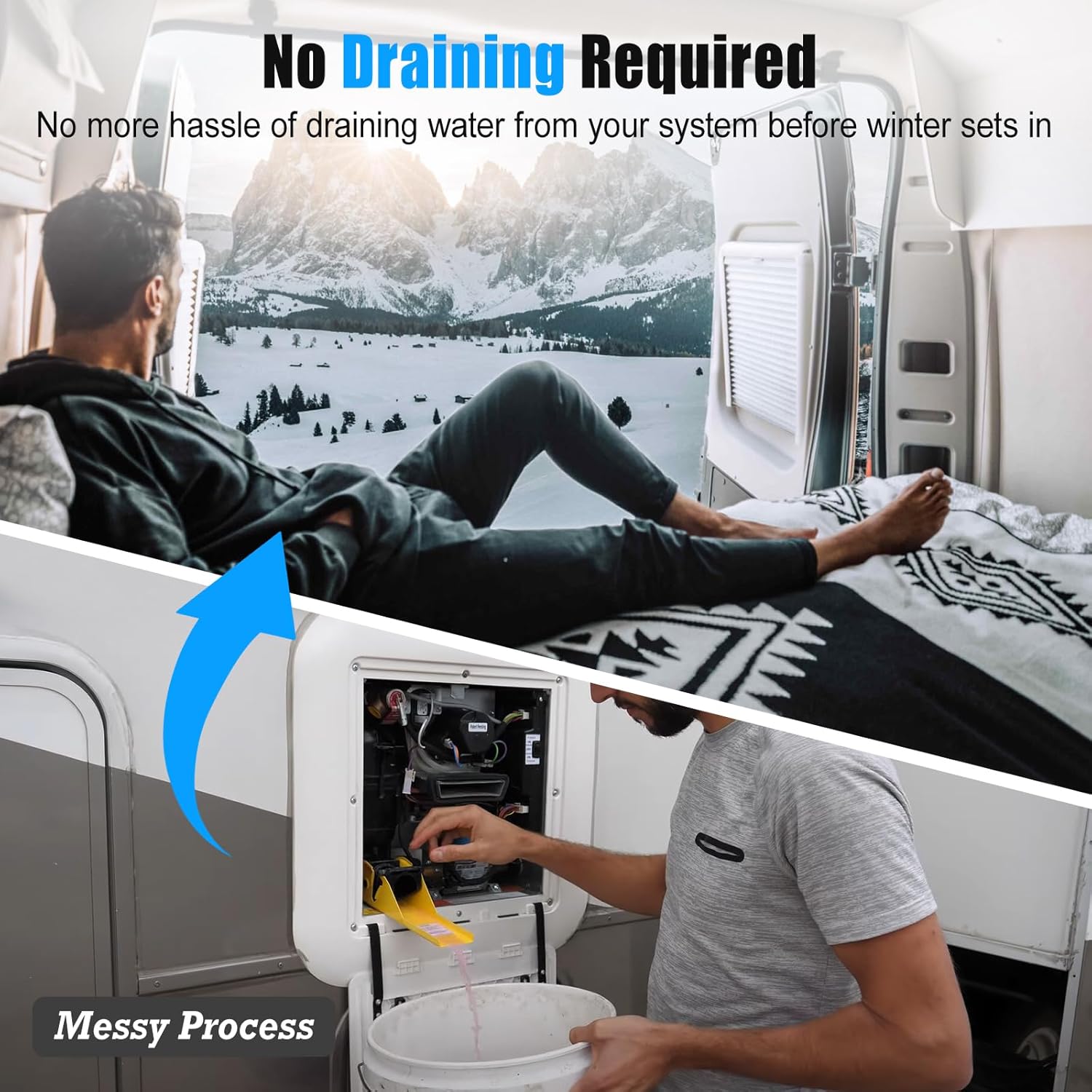 Electric Antifreeze Kit for Truma AquaGo Comfort/Plus - Frost Protection Down to -4°F | 12V DC-Powered RV Water Heater Kit | Easy Plug-and-Play Installation | Replace 77400-01