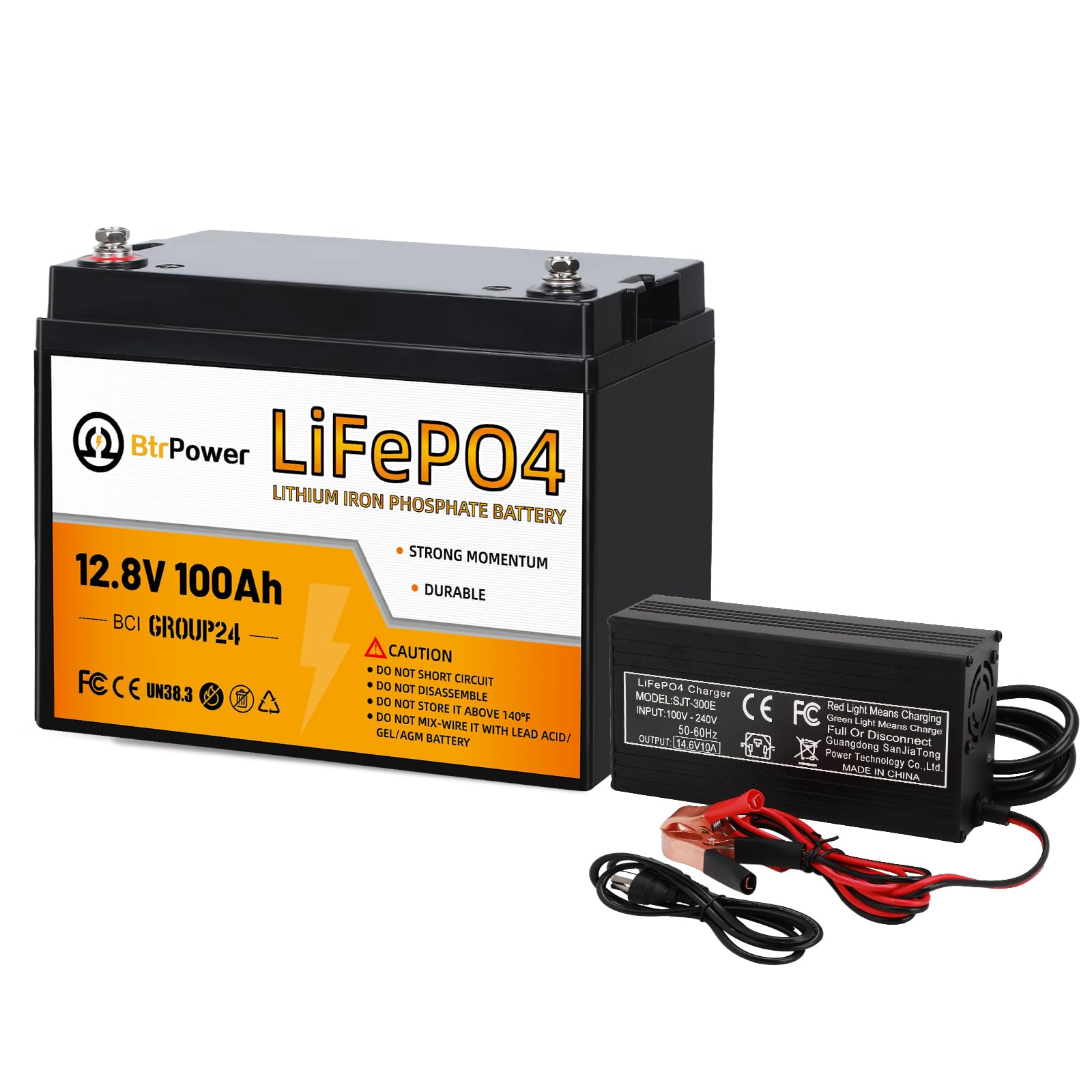 12V 100Ah Mini LiFePO4 Lithium Battery, 100A BMS, 10 Years Lifetime 15000+ Cycles, Max. 1280Wh Energy LiFePO4 Battery in Small Size, Perfect for RV, Boat Marine Trolling Motor Camping