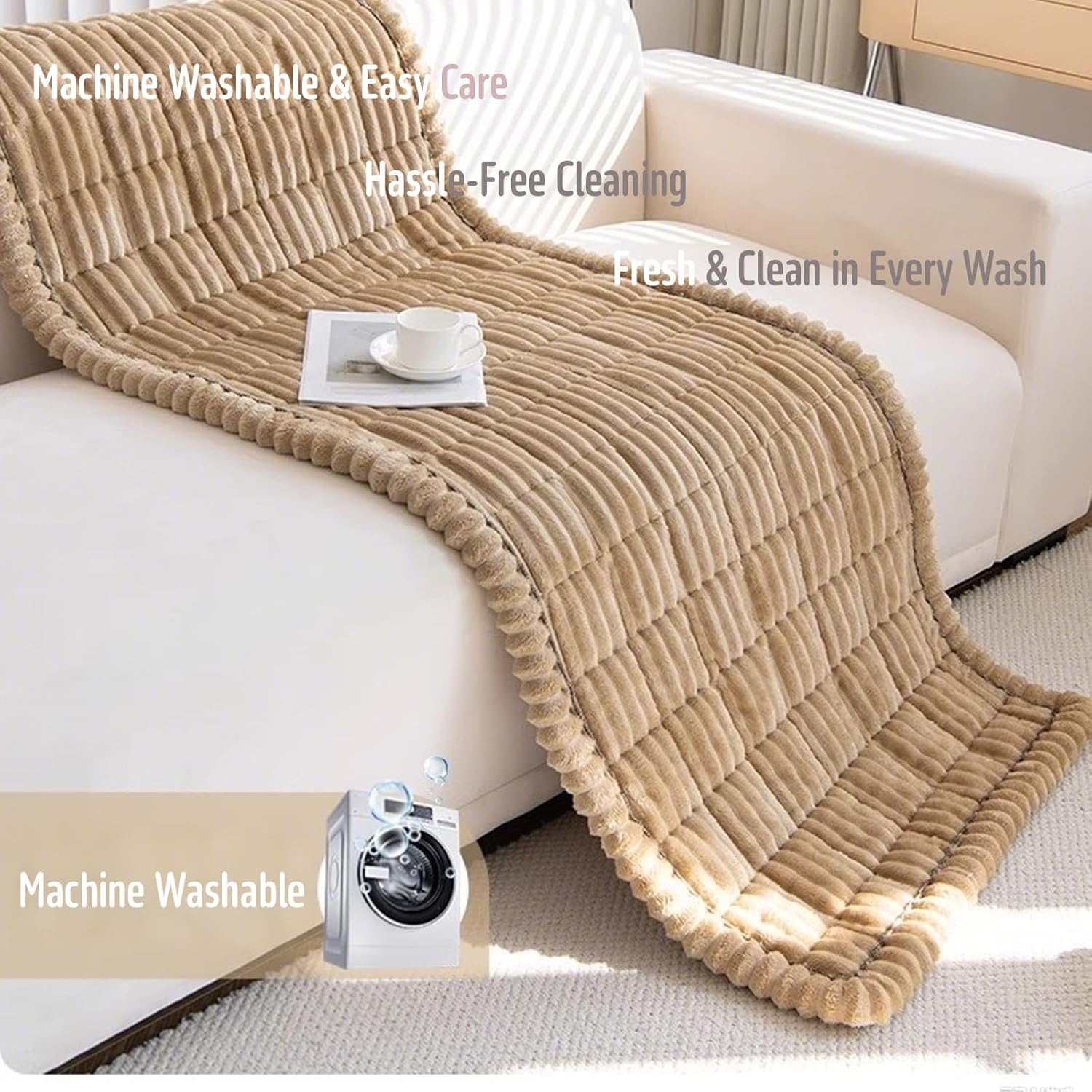 Plush Pet Couch Cover, Ultra-Soft Non-Slip Sofa Protector with Waterproof Lining for Dogs & Cats (Dark Gray, Small (1-Seater) — 24 x 48 inches)