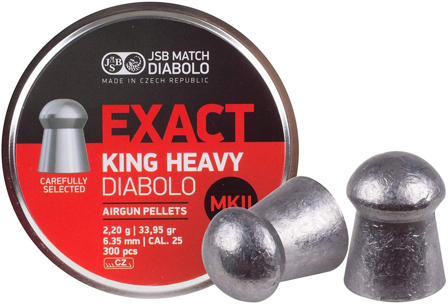 Match Diabolo Exact King MKII Heavy .25 Cal, 33.95 Grains, Domed, 300ct, 2 Pack