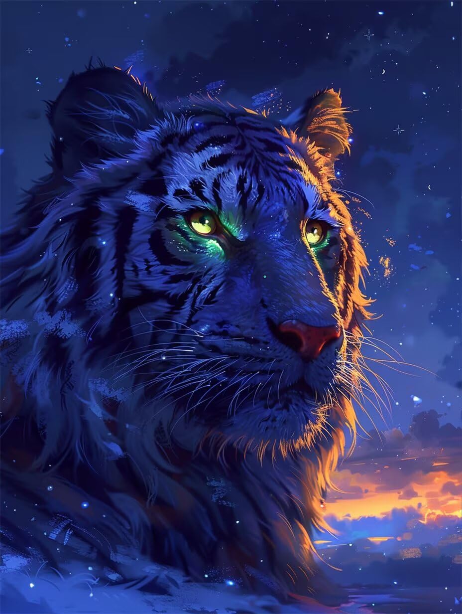 Amazon.co.jp: ダイヤモンドアート 虎 ビーズアート, ダイヤモンド