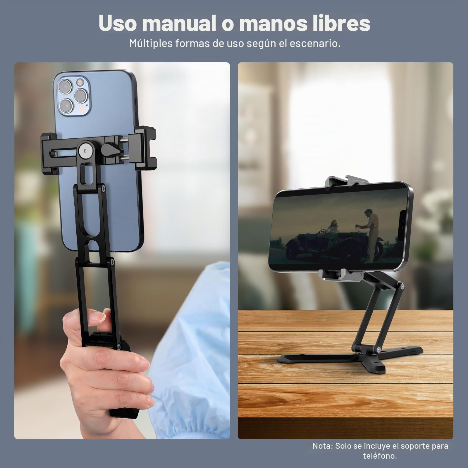NEEWER Soporte de trípode para teléfono con Zapatas frías y Agujeros de 1/4 Pulgadas y 3/8 Pulgadas, trípode de Escritorio de Metal multiángulo y Altura Ajustable con 3 Patas divididas, Agarre de