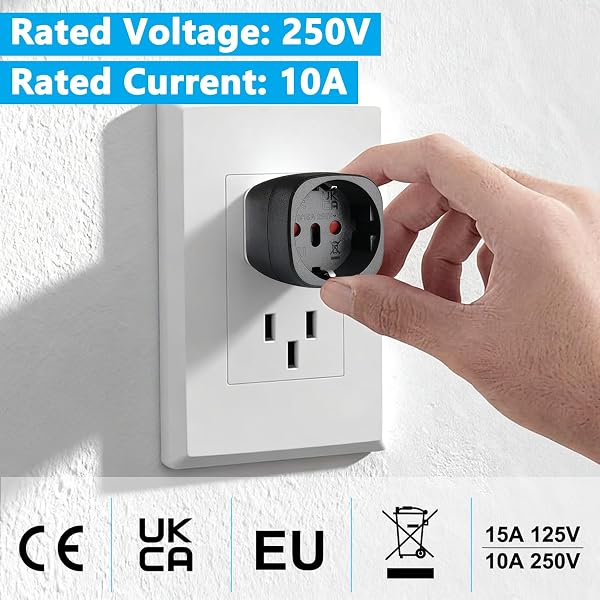 2 pezzi EU a C14, adattatore IEC C14 a CEE7, adattatore da C14 a CEE7, adattatore Schuko 250 V/10 A CEE per dispositivi PDU e server - 5