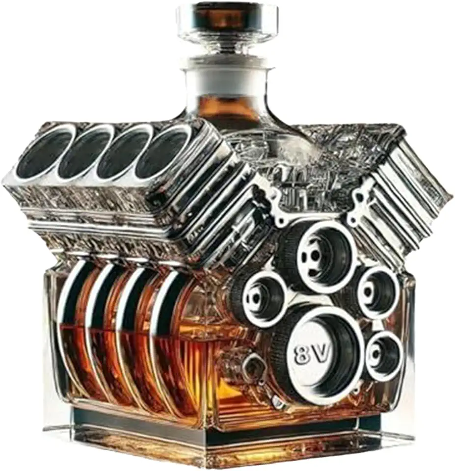 V8-motor whiskykaraff