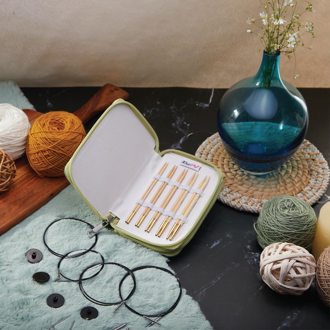 KnitPro Bamboo Starter Nadelspitzen Set 5" (13cm) I 5 Stärken (3mm – 5mm)