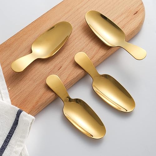 Miniatura 3 de Cuchara de postre, 8 cucharas de mango corto, cuchara de sal de acero inoxidable, cuchara de café, mini cucharas de té para frascos pequeños,