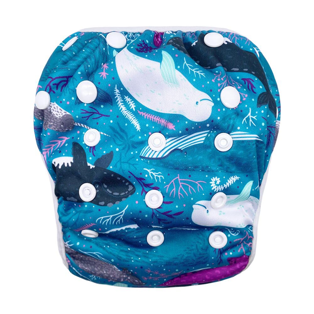 Adjustable Swim Diapers Size 2 3 4, Reusable Swim Diaper for New Born, Infant, Baby, Toddlers under 20 Lbs, Anti Solids Leak & Water Resistant Swimming Diapers, Cloth Swim Diaper for Pool 2T 3T 4T