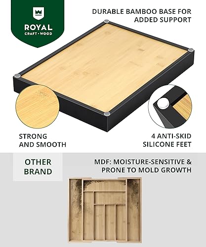 Miniatura 4 de ROYAL CRAFT WOOD Estante para utensilios de cocina de bambú premium elegante organizador y espacioso soporte para utensilios para almacenamiento de