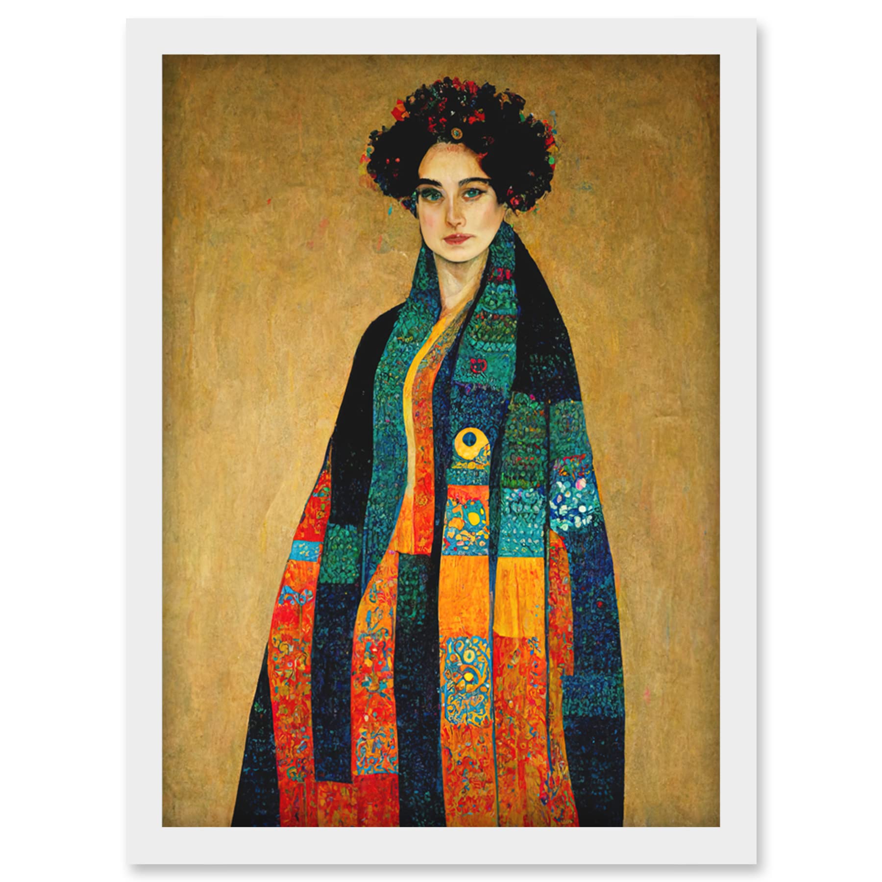 Doppelganger33 LTD Gustav Klimt Inspired Female Portrait Woman Artwork Framed Wall Art Print A4