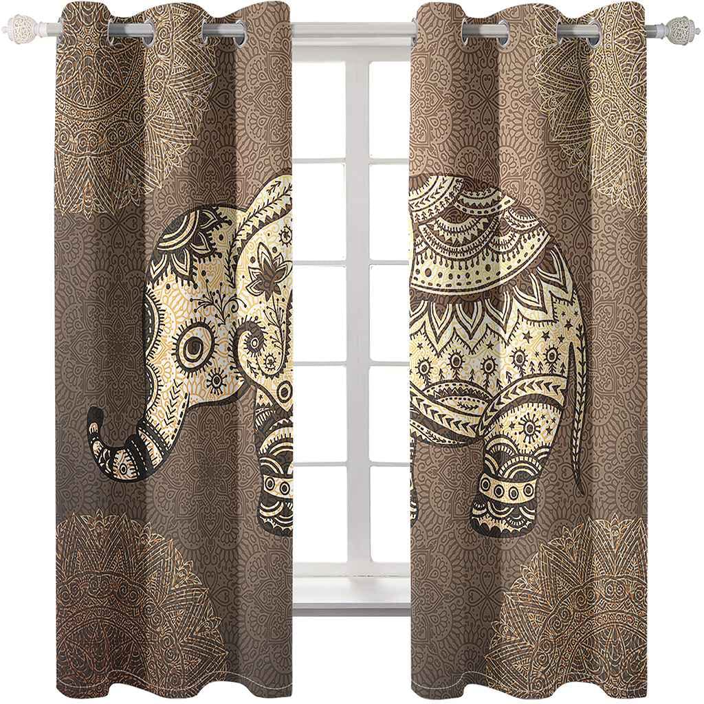 Modernas Cortinas Dormitorio Juvenil Impresión 3D Elefante Animales 300x280cm Ojales Cortinas Opacas 2 Piezas para Dormitorio Habitación De Los Niños Cortina Decoración del Salón