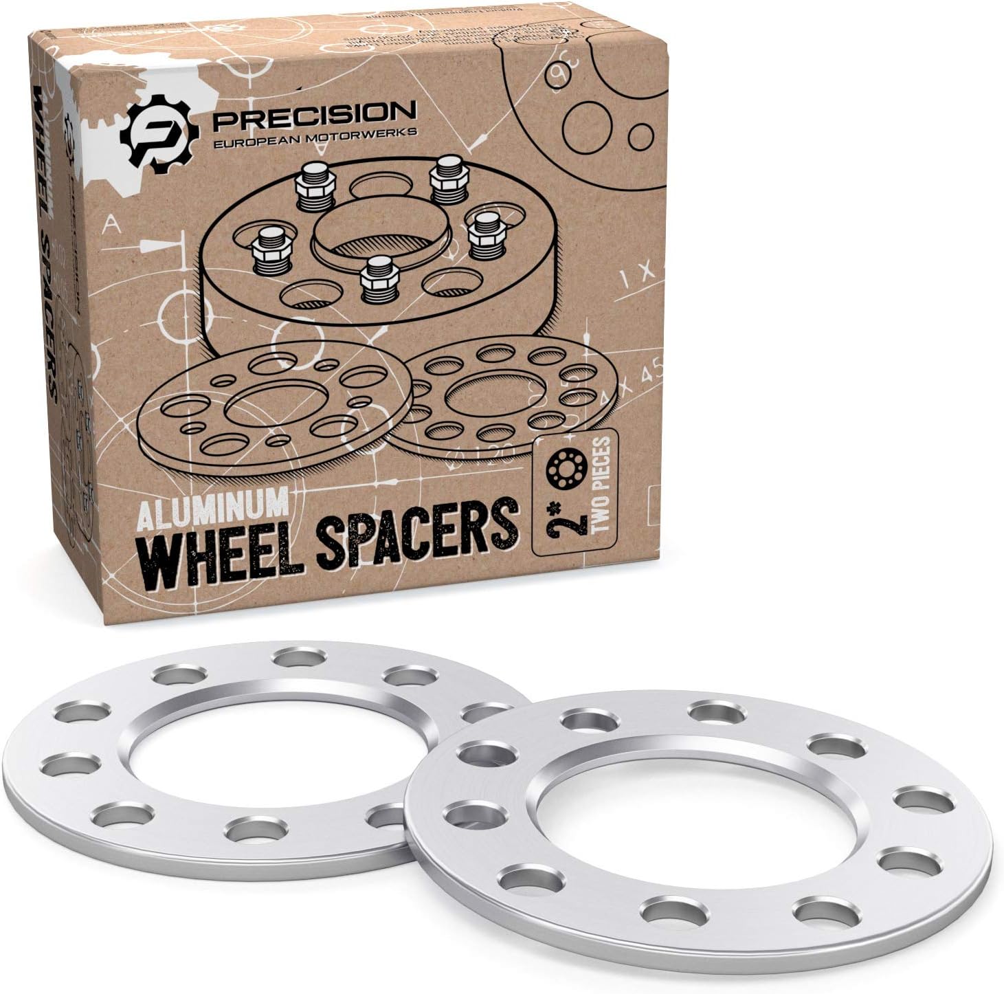 IRONTEK 0.25in Wheel Spacers Fit 5x4.5 and 5x4.75 (Dual Bolt Pattern) 5x114.3 5x120