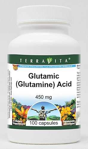 Ácido glutámico (glutamina) - 450 mg (100 cápsulas, ZIN 513331) - Paquete de 3