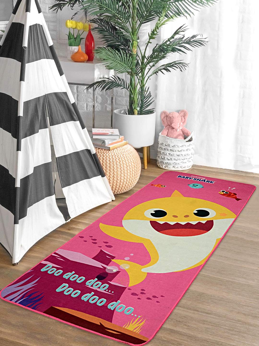 SARAL HOME EASY LIVING Baby Shark Printed Polyester Anti-Skid Exercise/Yoga Mat - Pink, 70X170 (B08T9MNXB4) Amazon Price History, Amazon Price Tracker