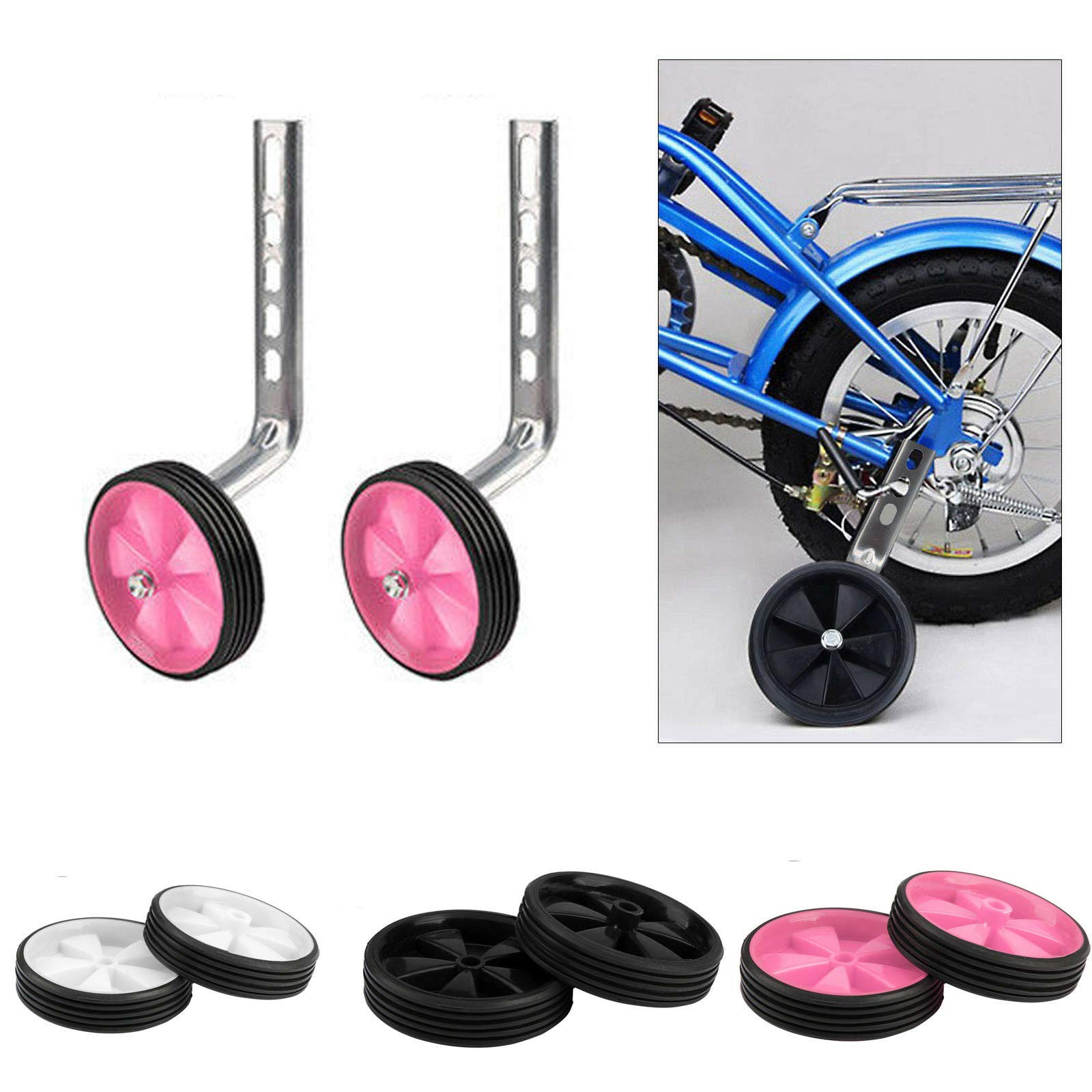 MACHSWON 1 Pair Bicycle Training Wheels, Bike Stabilisers Mounted Kit Children Kids Bicycle Training Replacement stabilizer Wheels for 10-20 Inch Kids Bike